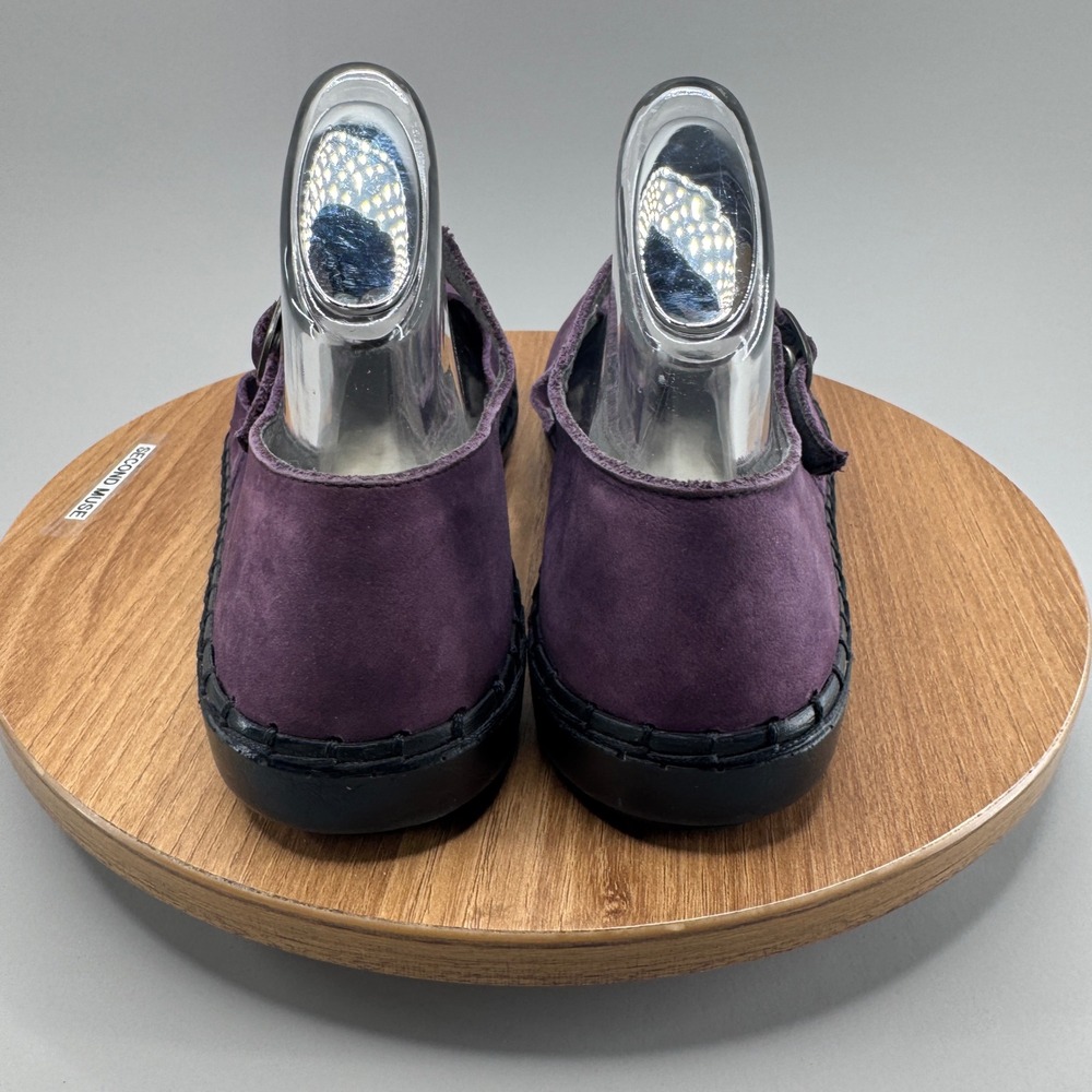 Rieker Mary Jane T-Strap Shoes 8.5 Purple Suede Whimsigoth Cottagecore Boho Flat - Picture 4 of 8